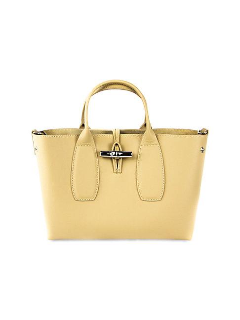 Longchamp Small Roseau Leather Top Handle Bag