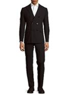 Armani Collezioni Virgin Wool-blend Double-breasted Suit