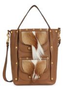 Valentino Garavani Studded Antelope Fur & Pebbled-leather Tote Shoulder Bag