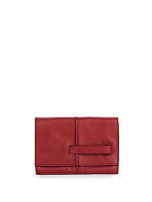 Valentino Solid Leather Clutch
