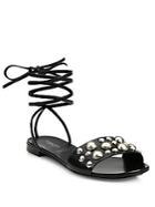 Michael Kors Mica Studded Leather Lace-up Sandals