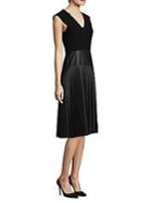 Rebecca Taylor Sleeveless Faux-leather Dress