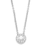 Nephora Solitaire Pav&eacute; Diamond Pendant Necklace