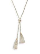 Saks Fifth Avenue Pearl Embellished Lariat Necklace/goldtone