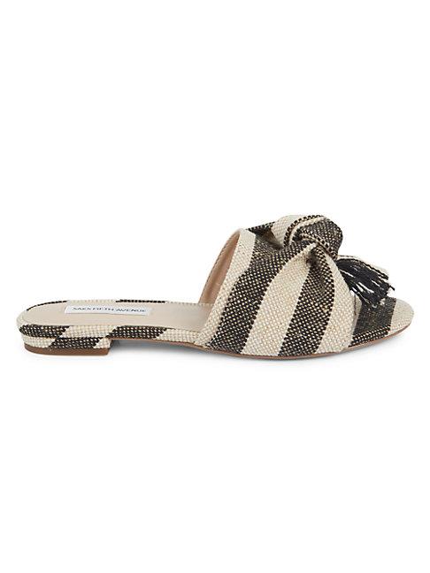 Saks Fifth Avenue Knotted Canvas Slides