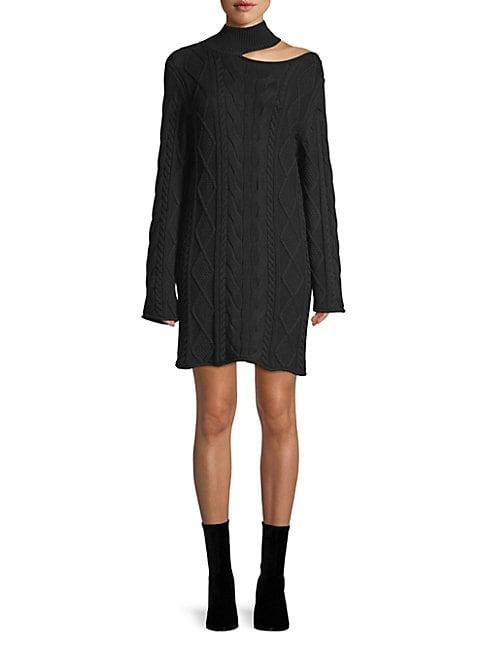 Rta Corin Cut-out Cableknit Sweater Dress