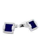 Zegna Sterling Silver & Lapis Square Cufflinks