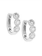 Saks Fifth Avenue Diamond And 14k White Gold Huggie Earrings