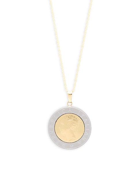 Sphera Milano Made In Italy 14k Yellow Gold 500 Lire Coin Pendant Necklace