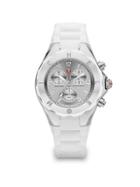 Michele Tahitian Jelly Bean Stainless Steel & Silicone Chronograph Bracelet Watch/white
