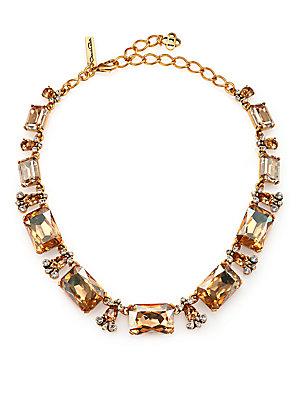 Oscar De La Renta Large Octagon Crystal Necklace