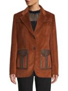 Prada Leather Patch Corduroy Jacket