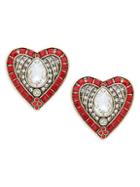 Heidi Daus Crystal & Rhinestone Hearts & Arrows Earrings