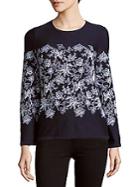 Carolina Herrera Floral-print Virgin Wool Sweater