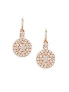 Suzanne Kalan 14k Rose Gold & White Sapphire Circle Earrings