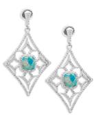 Armenta New World Gemstone & Diamond Large Cut-out Drop Earrings