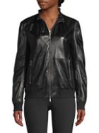 Lafayette 148 New York Kiki Ruffled Collar Leather Jacket