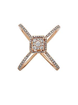 Diana M Jewels Diamond And 14k Rose Gold Fashion Ring