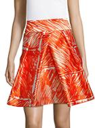 Milly Abstract Pleated Skirt