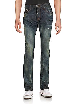 Cult Of Individuality Straight Leg Distressed Jeans