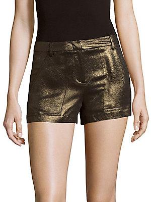 Bcbgmaxazria Metallic Zipped Shorts