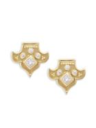 Amrapali 18k Yellow Gold And Diamond Heritage Fleur Stud Earrings