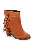 Kenneth Cole Fringed Pull-on Leather Booties