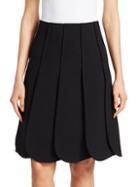 Valentino Scallop Pleated A-line Skirt