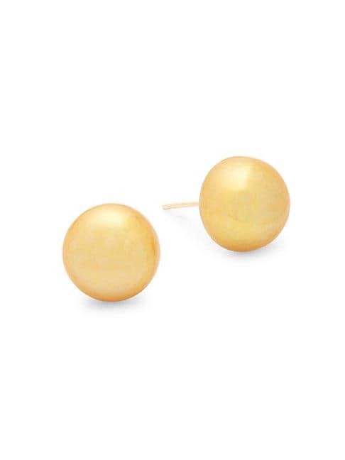 Effy 14k Yellow Gold & Gold South Sea Pearl Stud Earrings