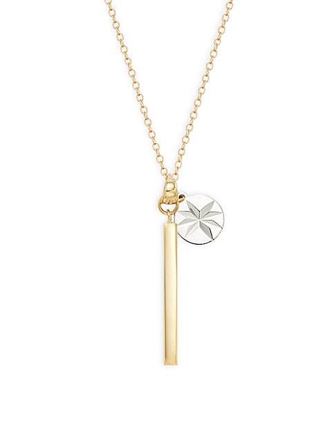 Saks Fifth Avenue 14k White & Yellow Gold Pendant Necklace