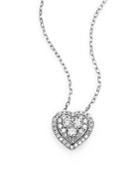 Saks Fifth Avenue Diamond & 14k White Gold Heart Necklace