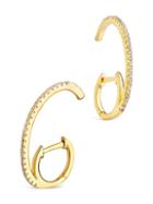 Sterling Forever 14k Gold Vermeil & Cubic Zirconia Suspender Hoop Earrings