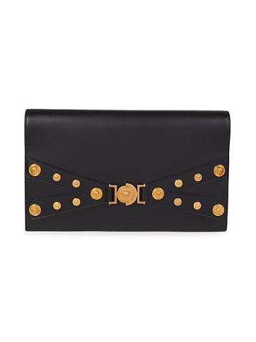 Versace Collection Medallion-detailed Leather Clutch