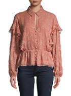 Joie Embroidered Silk & Cotton-blend Top