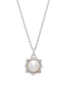 Judith Ripka Faux White Pearl & Sterling Silver Pendant Necklace