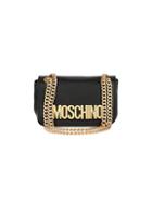 Moschino Logo Leather Chain Shoulder Bag
