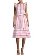 Kate Spade New York Stripe Cotton Poplin Midi Dress