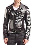 Diesel Graffiti-print Leather Jacket