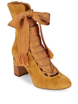 Chlo Leather Lace-up Boots