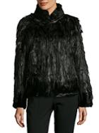 Donna Salyers' Fabulous-furs Green Feather Faux Fur Jacket