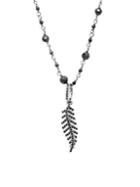 Bavna Sterling Silver Leaf Pendant Necklace