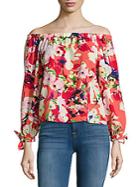 Yumi Kim Floral Printed Off-the-shoulder Top
