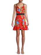 Alice + Olivia Kirby Lace-strap Floral Dress