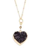 Alanna Bess Heart Crystal And 18k Gold Vermeil Pendant Necklace