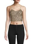 Alice + Olivia Archer Sequin Cropped Top