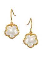 Jan-kou Small 14k Goldplated & Mother-of-pearl Flower Drop Earrings