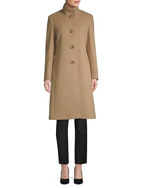 Cinzia Rocca Stand Collar Wool & Cashmere Coat