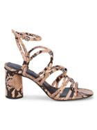 Rebecca Minkoff Apolline Too Embossed-snakeskin Leather Strappy Sandals