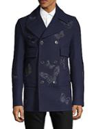 Valentino Butterfly Wool Trench Coat