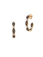 Le Vian 14k Strawberry Gold Vanilla Diamonds&reg; & Chocolate Diamonds Open Hoop Earrings
